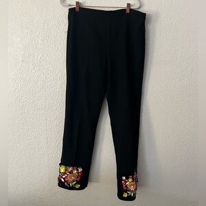 Clover Canyon Black Pants with Sequin Flowers